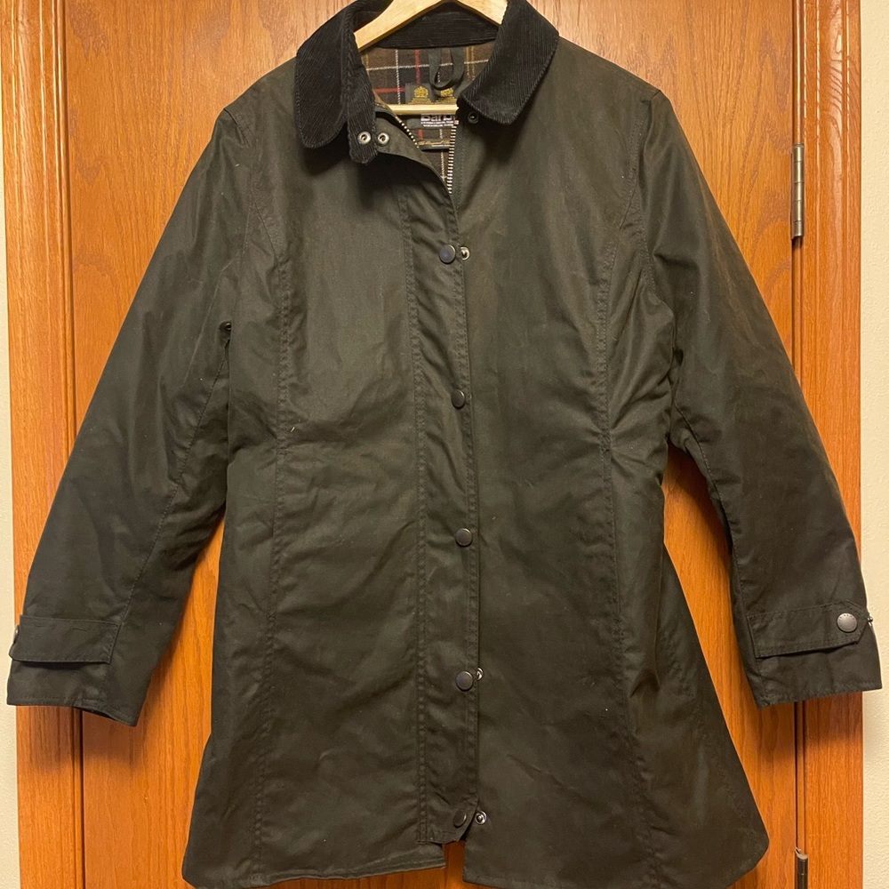 Women’s Barbour coat, size 10, black
